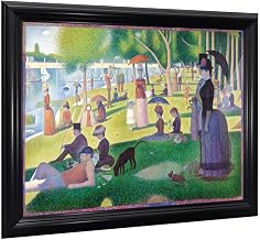 Crossroads Home Décor A Sunday On The La Grande Jatty by Georges Seurat, World Famous Wall Art Collection, Framed Impressionist Wall Art Print, 2426B