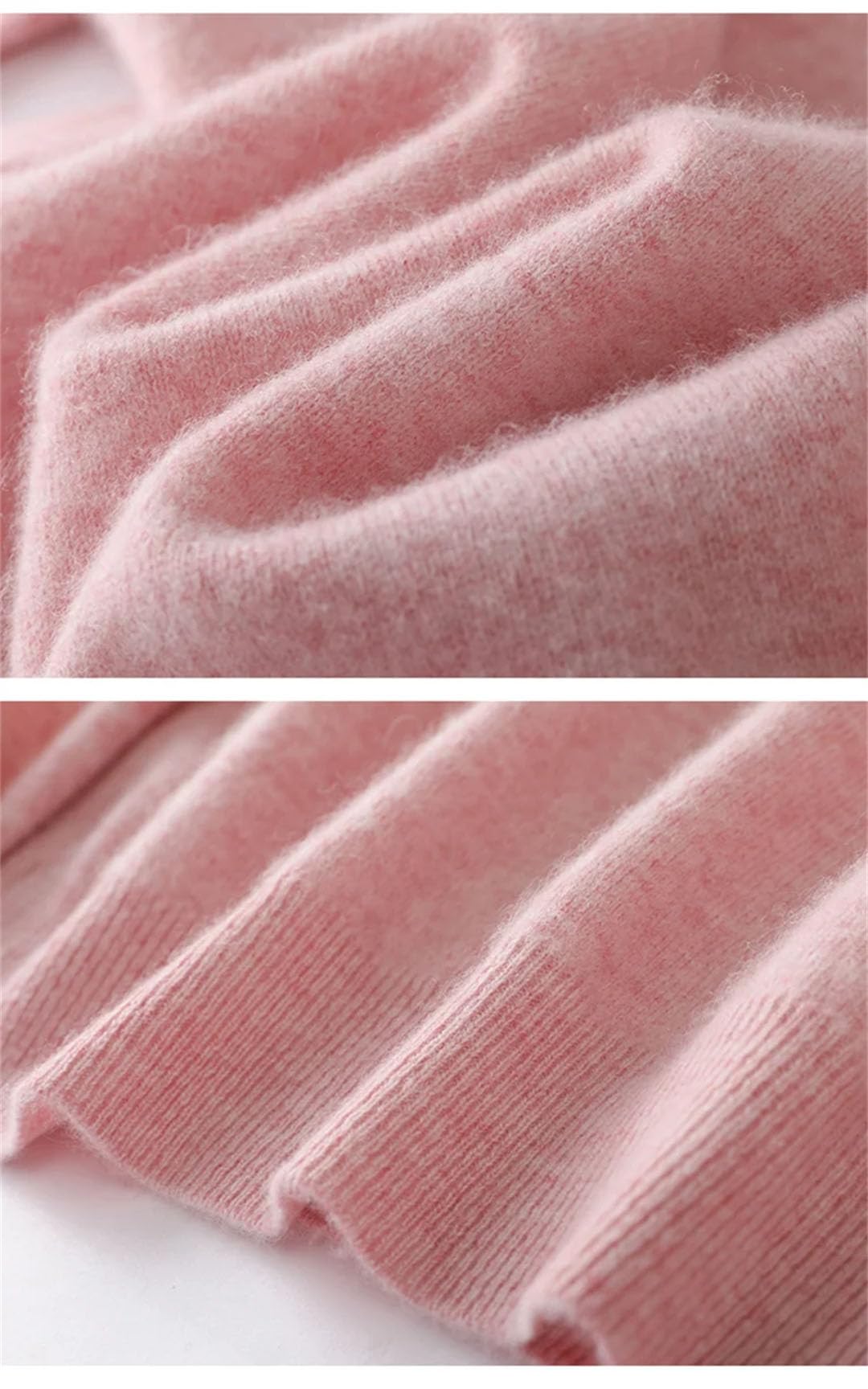 Suéter De Cachemira con Cuello Semialto para Mujer Jerséis Chaqueta De Punto Básica De Manga Larga De Lana Suelta