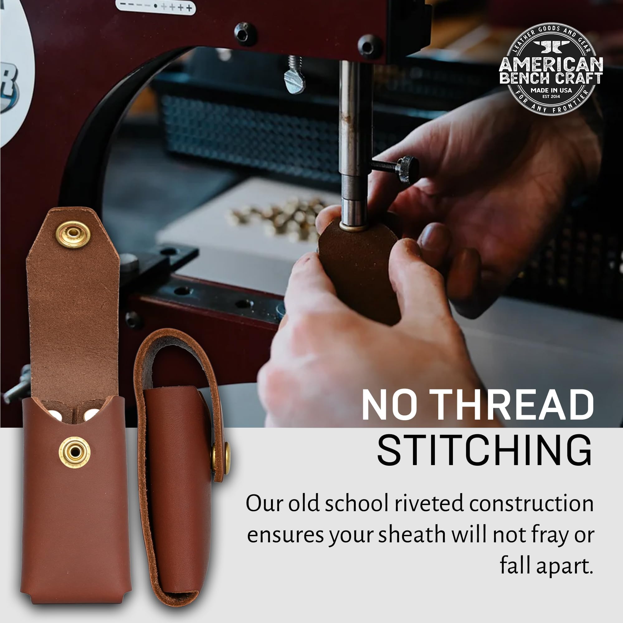 Étui en cuir pour Leatherman OHT, fabriqué aux États-Unis par American Bench Craft
