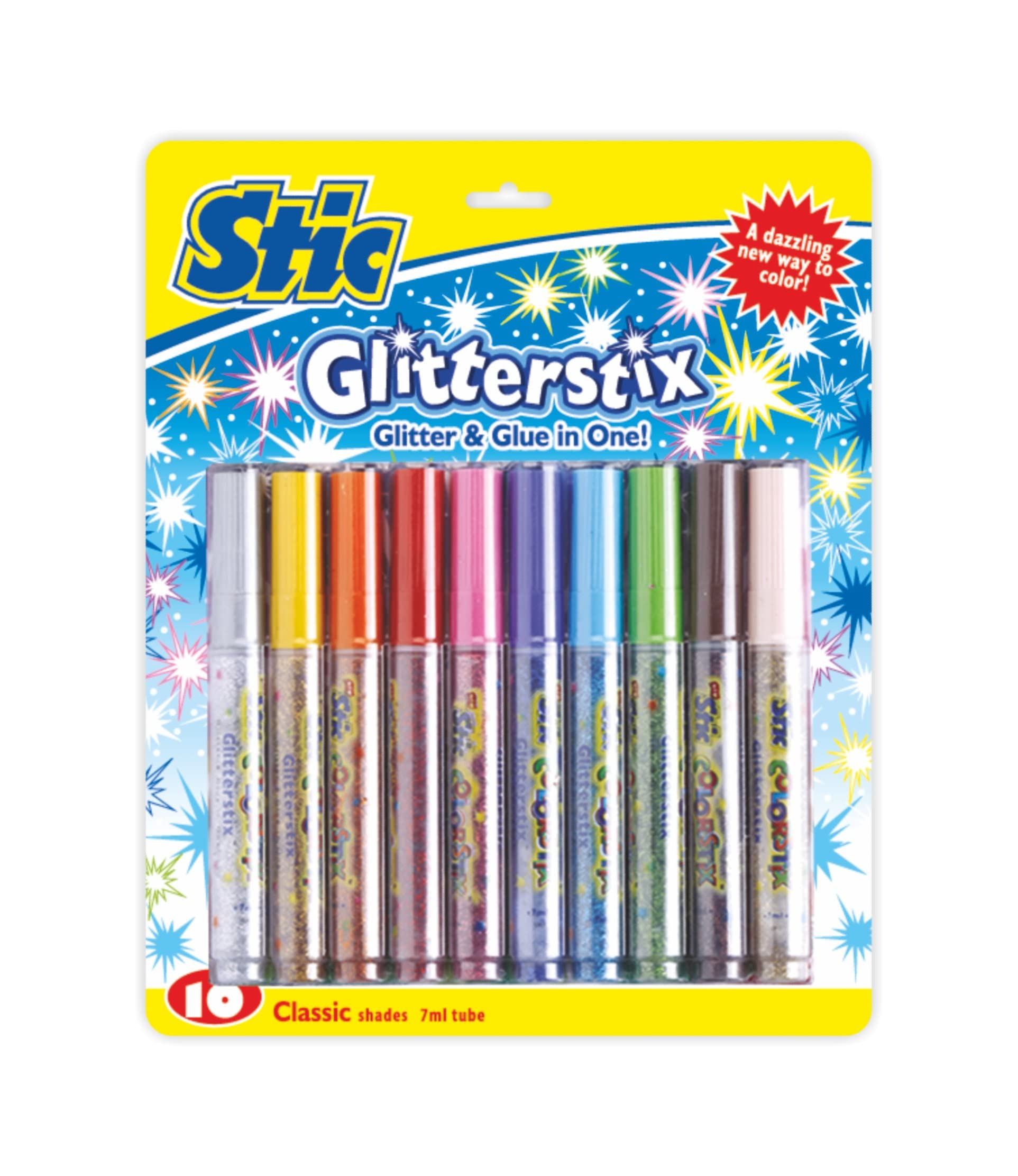 Stic 10 Shades Glitter Glue Pens Craft Art Slime Resin Project Work Gum Sparkle Elmer stick Colour Kids Decoration Shimmer Decorate Birthday card Toy Clear Non toxic Tip Adhesive School Greeting cards (B09MVQPNR2) Amazon Price History, Amazon Price Tracker