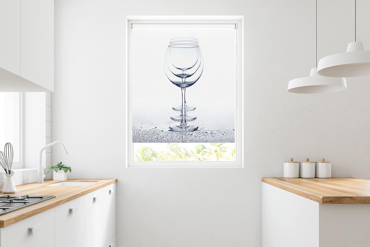 Blindecor Easy Blind, No Drilling Required, Printed, Translucent, Digital Print, Crystal, 65 x 150 cm (Width x Height), Fabric Size 62 x 145 cm