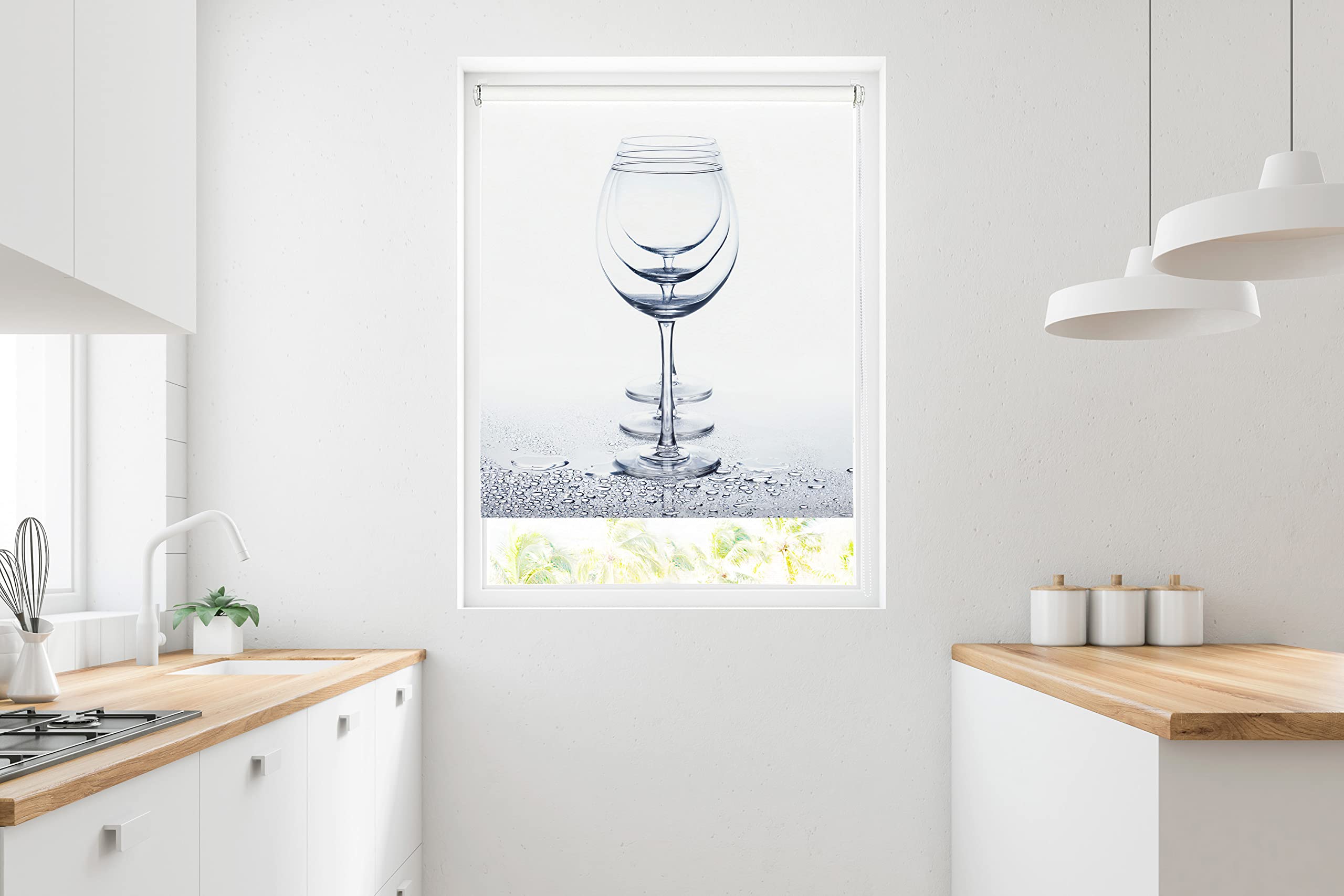 Blindecor Easy Store occultant sans perçage Motif Blackout imprimé numérique, Crystal, 80 x 150 cm Taille du Tissu 77 x 145 cm. Store Enrouleur Thermique