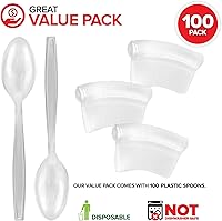 Vista 2 de Cucharas de plástico transparente, cubiertos desechables resistentes a granel, cubiertos para fiestas, cuchara pequeña de alta calidad