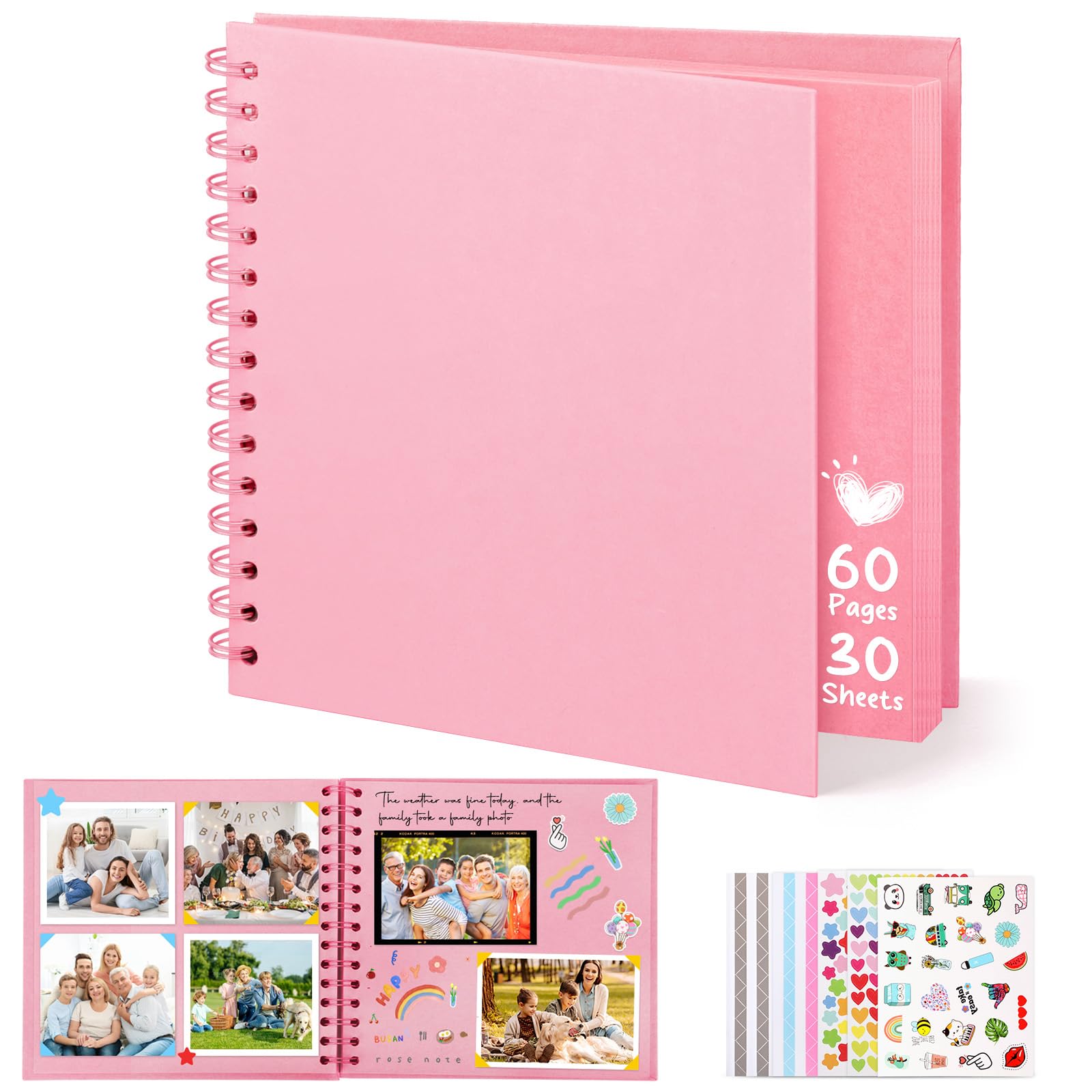Album Fotografico Personalizzabile 8 Pollici | Scrapbook Con Copertina Rigida, 60 Pagine Bianche - Foto 12