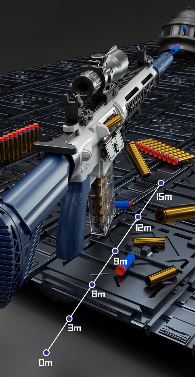 Pistola Giocattolo M416 Shell Ejection - Soft Bullet Gun EVA Sniper Rifle, Blaster Weapon Toys per Giochi in Giardino - Regalo di Compleanno per Ragazzi Ragazze Adolescenti - Bianco