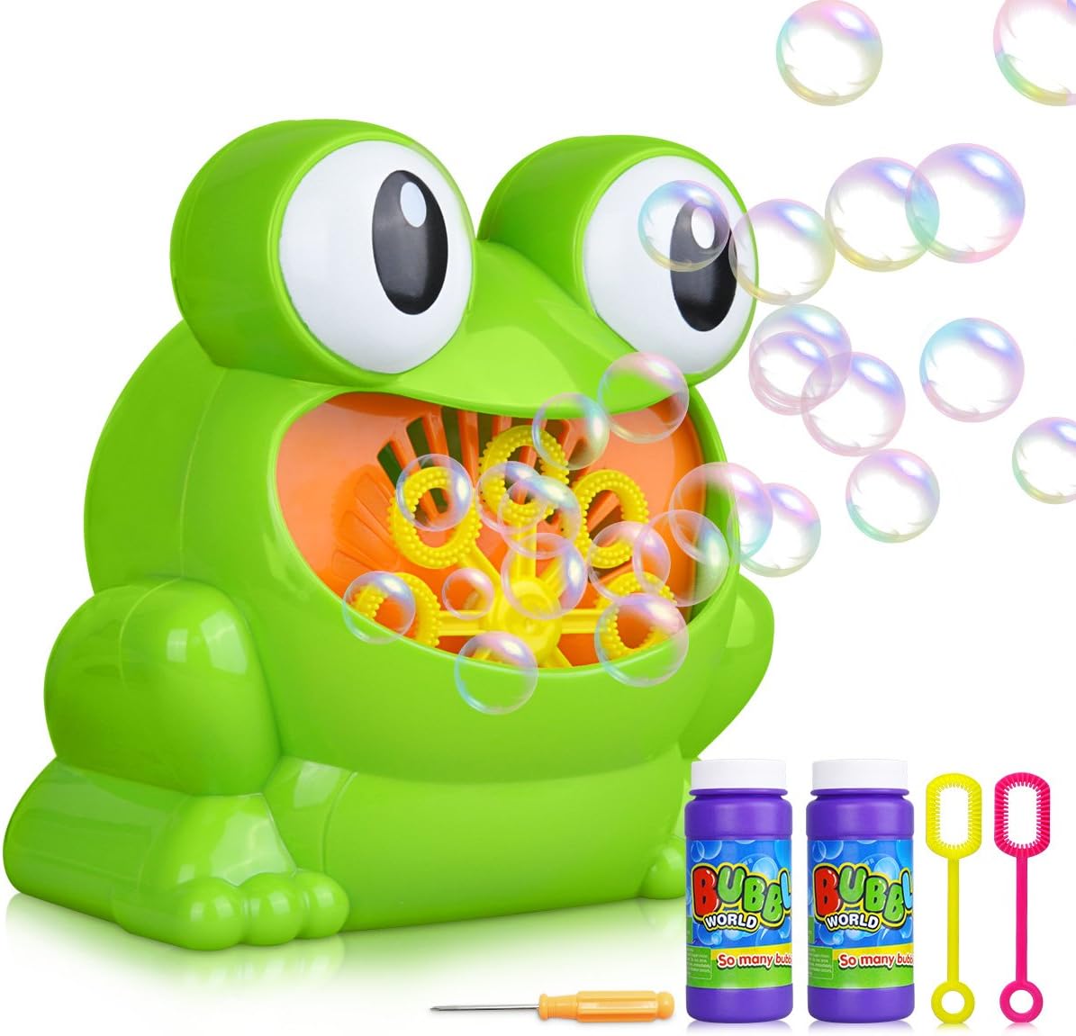 LOYO Bubble Machine, Automatic Frog Bubble Blower Machine Make Over 500 Bubbles per Minute for Kids Birthday Party, Wedding, Indoor and Outdoor Games