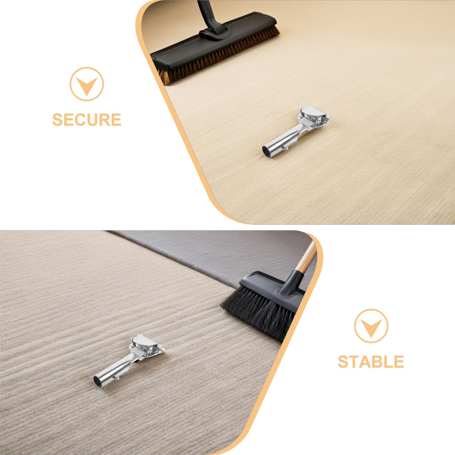 Homoyoyo Clip para Trapeador de Acero Inoxidable Abrazadera y Agarre Seguro, 3 Piezas para Limpieza Diaria y Mantenimiento de Suelos de Madera o Cerámica