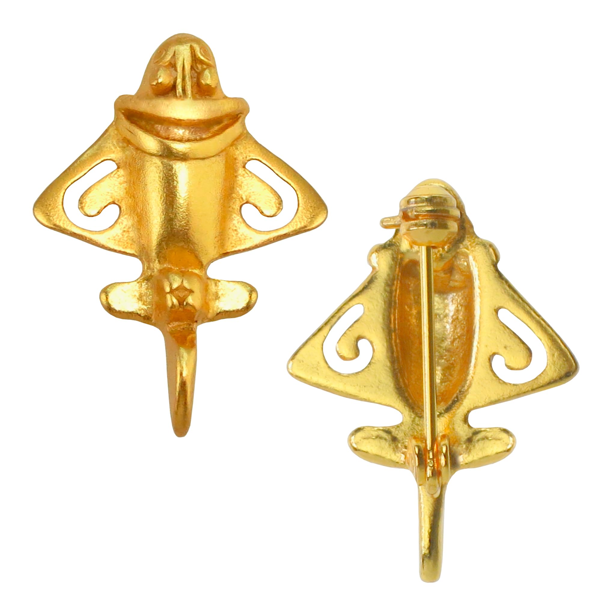 Quimbaya Flyer 1.25" Brooch Pin | Real 24K Gold-Plated Pre-Columbian Golden Jet-3 | Ancient Aliens Golden Jets Collection