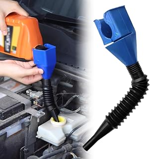 Oil Funnel for Car Oil Change,Portable Fuel Collapsible Gas Funnel with Hose for Motorcycle Gasoline Refill No-Spill Design,Blue