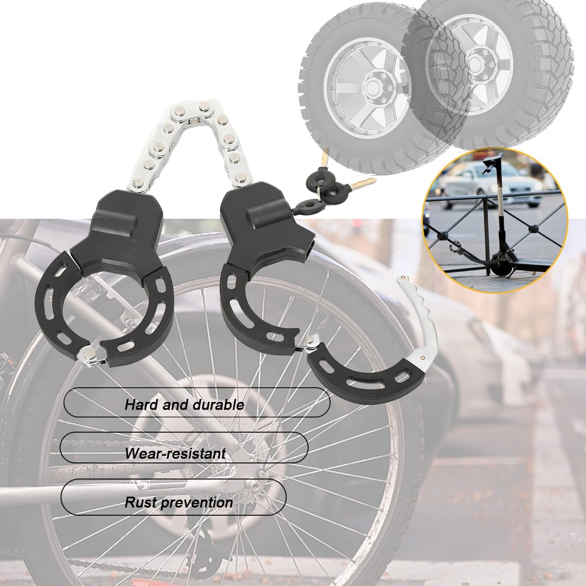 Antivol Trotinette Electrique, Cadenas Trotinette Electrique, Cadenas Velo, 22 inch Robuste Chaînes Antivol pour Scooter Electrique, Moto Electrique, Vélos Électrique, avec Clés et Sac Etanche