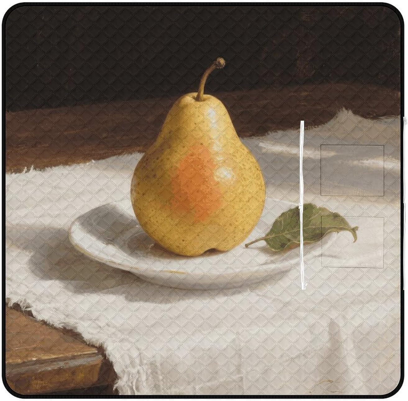 Pear Picnic Blanket 200x200cm, Foldable 2-in-1 Picnic Mat and Tote Bag Portable Waterproof Beach Mat Sandproof Outdoor Blanket for Park, Hiking, Beach, Camping, Travel