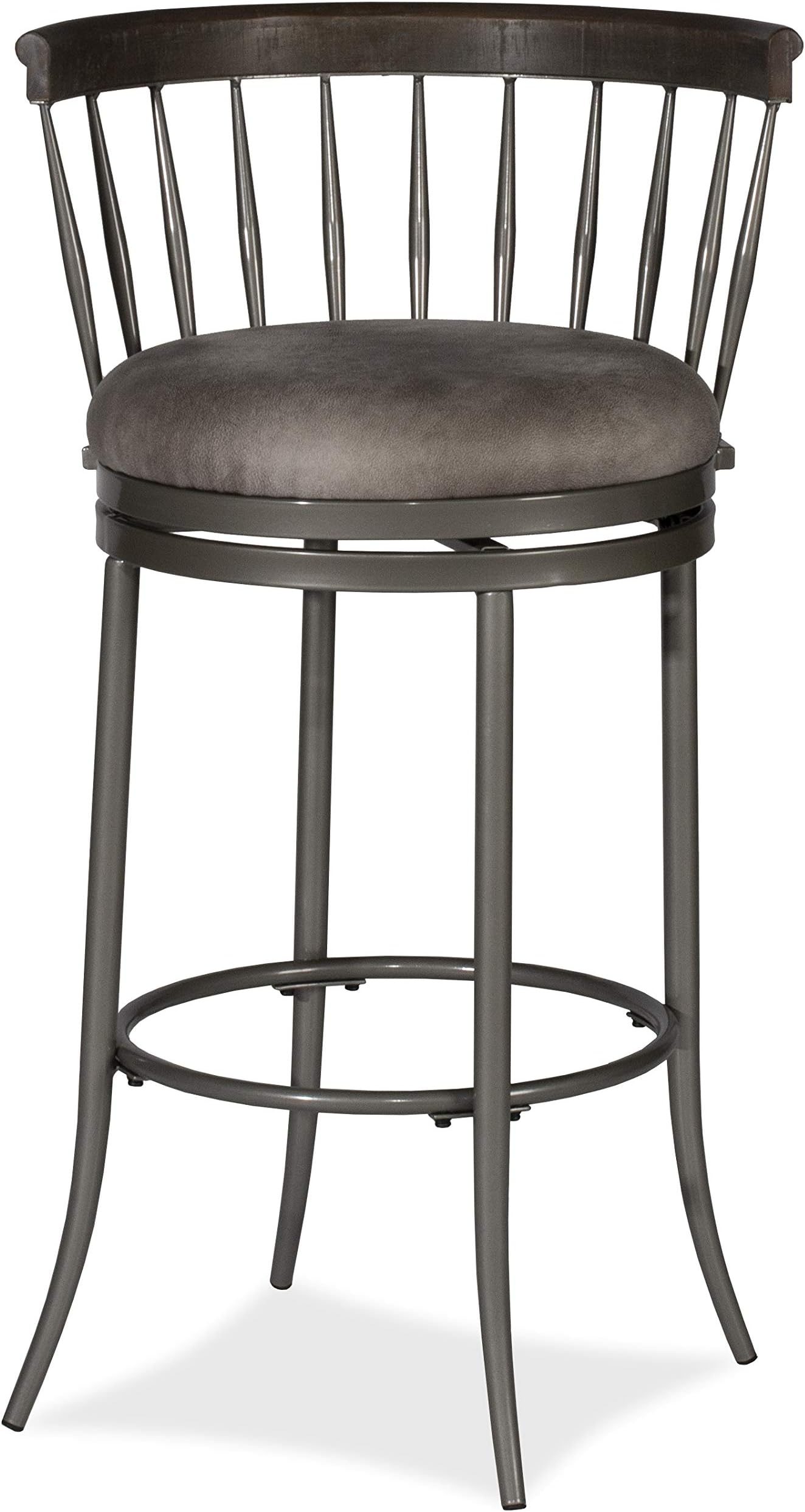 Hillsdale Furniture Cortez Stool, Pewter Gray/Espresso