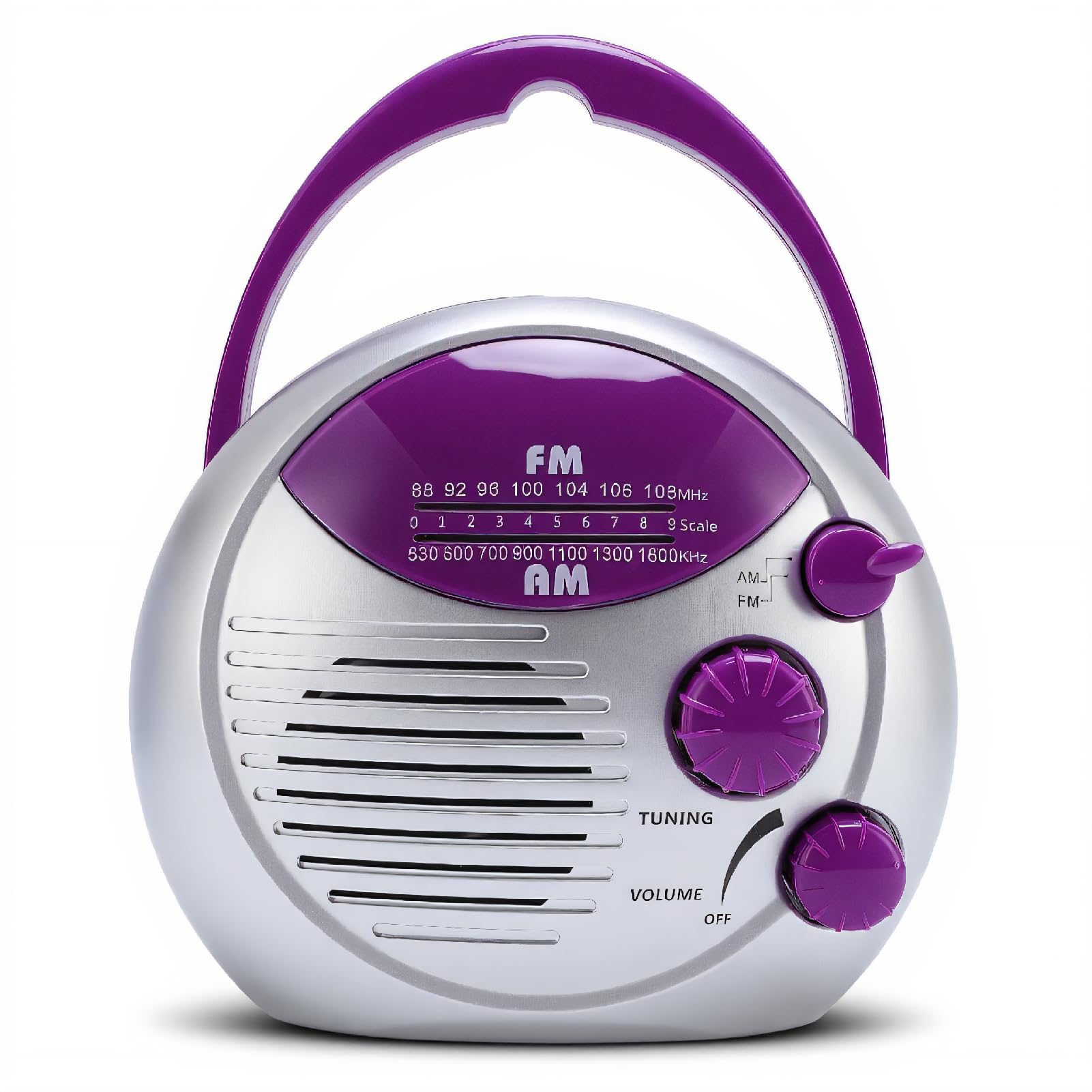 Wassersicheres Duschradio, Tragbares AM/FM Duschfunk, Batteriebetriebene Hängende Radios mit Lautsprecher, AM FM Wireless Duschfunkgeräte für Zuhause, Bad, Außen