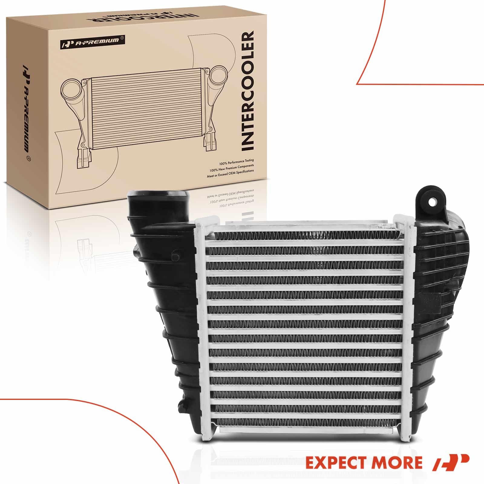 A-Premium Turbo Intercooler Compatible with Volkswagen Jetta 1999-2003, Golf 2000-2003, 1.8L 1.9L Turbocharged