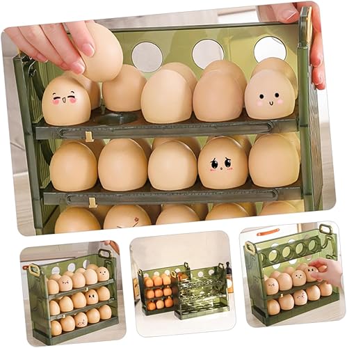 Miniatura 6 de Contenedor de huevos multicapa Soporte de huevos frescos Caja de almacenamiento de encimera Artefacto de huevo Portador de huevos Almacenamiento de