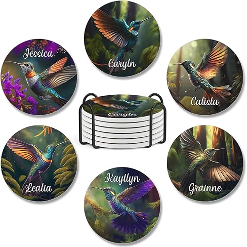 Miniatura 8 de Paquete de 6 posavasos de cerámica de caballo con base de corcho, regalos de inauguración de la casa para mujeres y adultos, mesa de café,