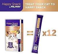 Vista 7 de Happy Snack de FELIWAY®, Golosinas lamibles y exprimibles en puréa para gatos para una rutina diaria de calma, hechas con pollo real, paquete de 12