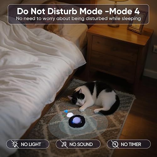 Miniatura 8 de ORSDA Juguetes para gatos de interior, bola móvil activada interactiva, bola rodante rápida automática para gatos adultos, juego de captura de