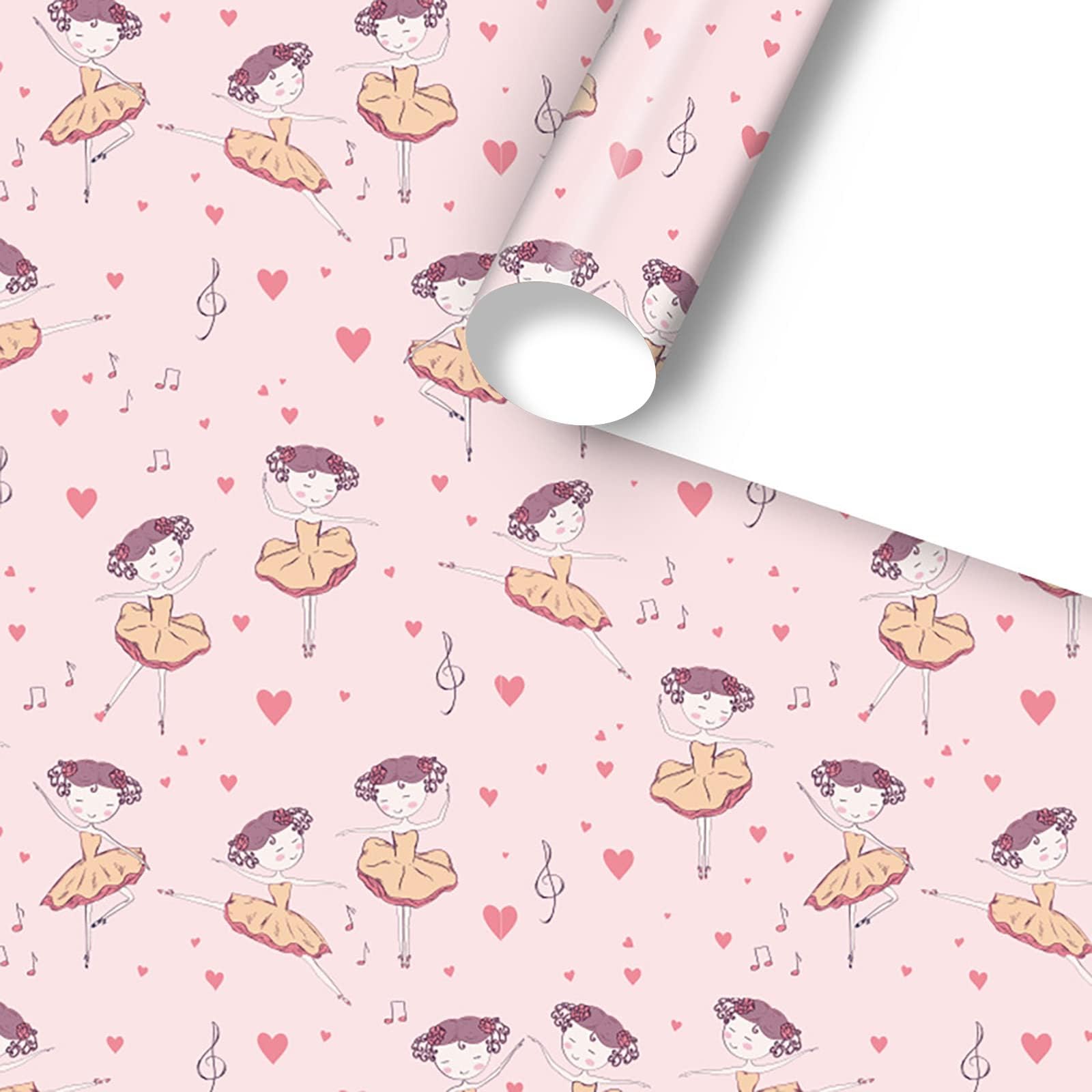 Buperor Wrapping Paper, 10 Sheets Pre-cut Dancing Girl Wrap for Love Wedding Anniversary, Valentine's Day, Girlfriend or Woman Gift Wrap Holiday Party Festival, 19.7 X 27.6 Inch， Folded Package, Not