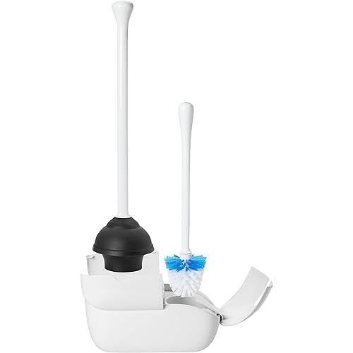 OXO Good Grips Set Toilet Brush & Plunger Combo, White