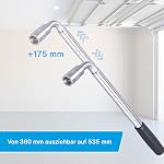 CARTREND Radmutternschlüssel mit ausziehbarem Teleskop-Griff, Stecknuss-Wendeeinsatz 17/19 mm, Chrom Vanadium – Produktbild 8