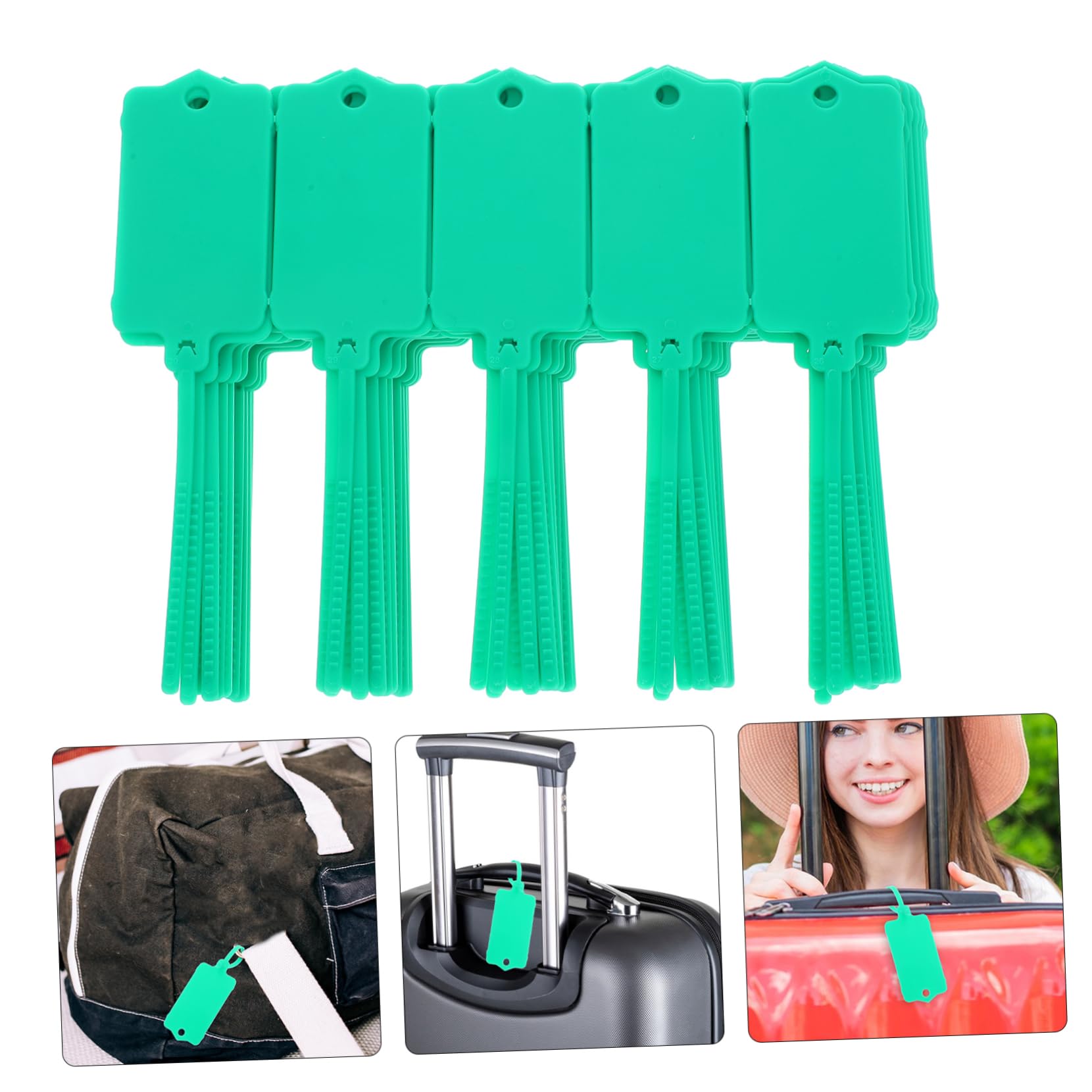 HAPINARY Waterproof Plastic Tag Ties Reusable Key Tags for Storage Luggage Cable Ties Labels