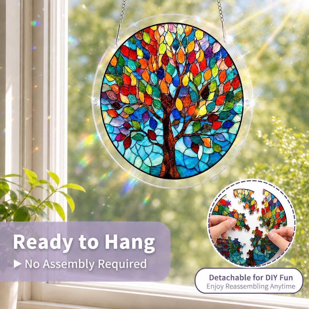 Tree of Life Acrylic Suncatcher Puzzles for Adults Shatterproof image 3