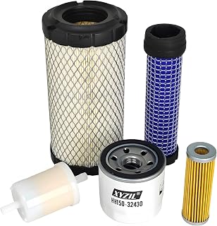 Tune-Up Filter Kit 206421 Compatible with Miler Bobcat 250 Welder for Kubota D722FB-25 D722 Diesel Engine Driven Welding Generator 3 Cylinder Outer Inner Air Filter Oil In-Line Fuel Filter