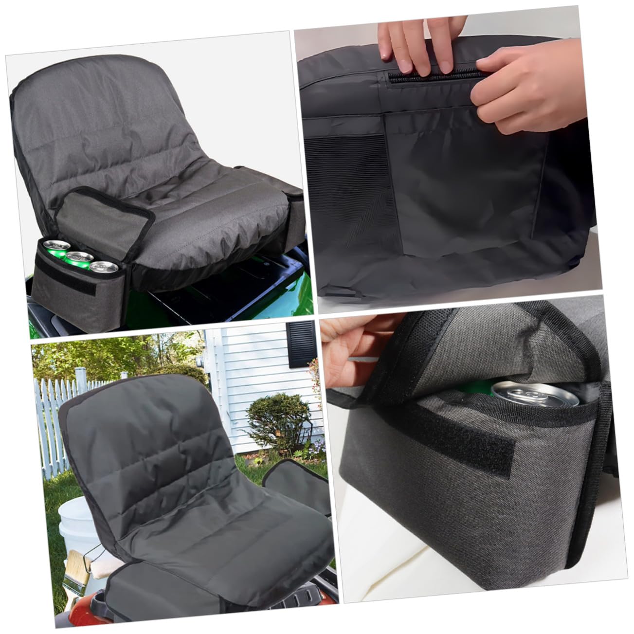 Funda para Asiento de Tractor con Bolsa de Almacenamiento Cubierta Protectora para Cortacésped y Tractor sin Brazos Resistente al Sol y Fácil de Instalar