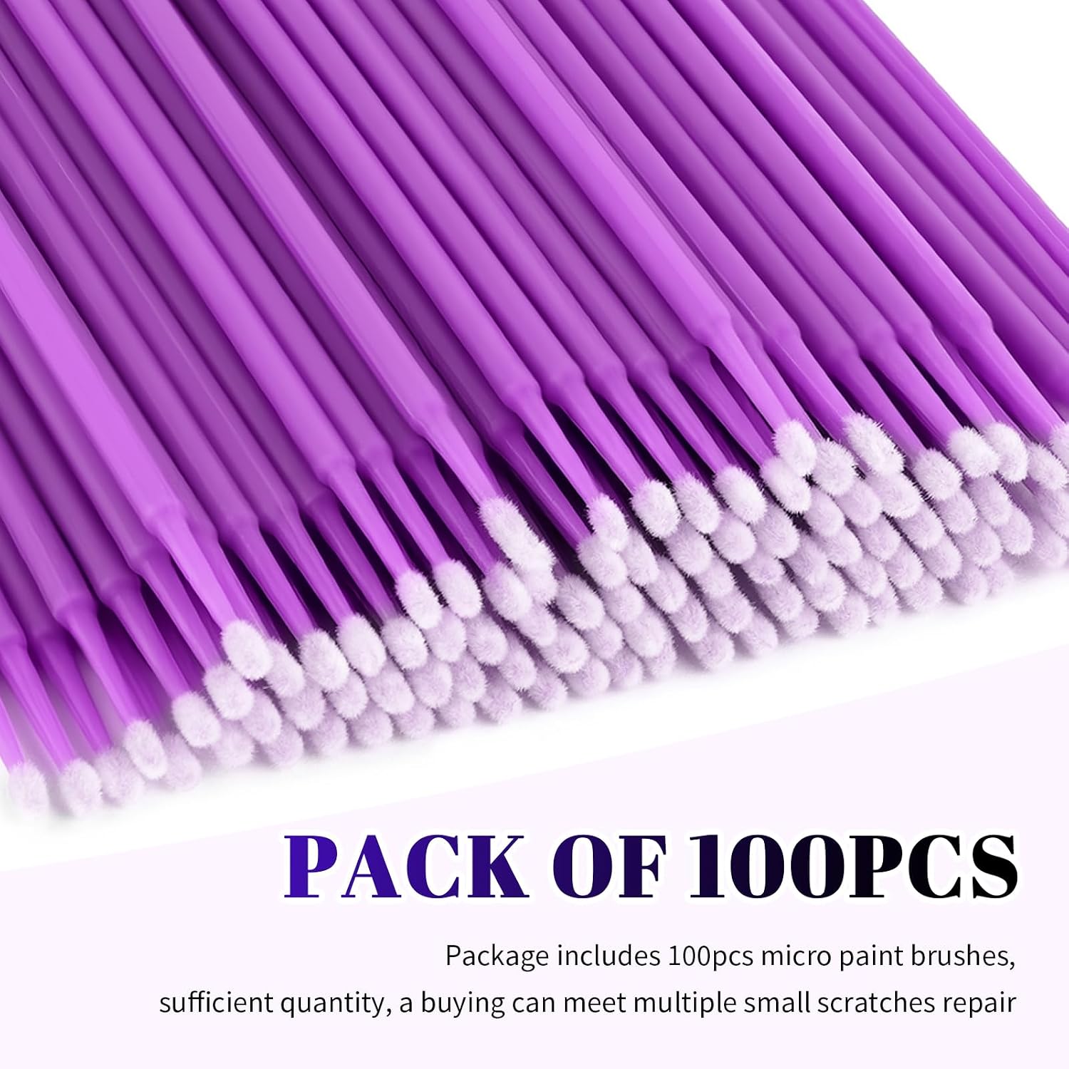 100PCS Mini Car Touch Up Paint Brushes,Single-Use Micro Brushes for Fine Detail Car Paint Scratch Repair,Portable Micro Applicator Brush Cars Accessories for Paints Chip Repair