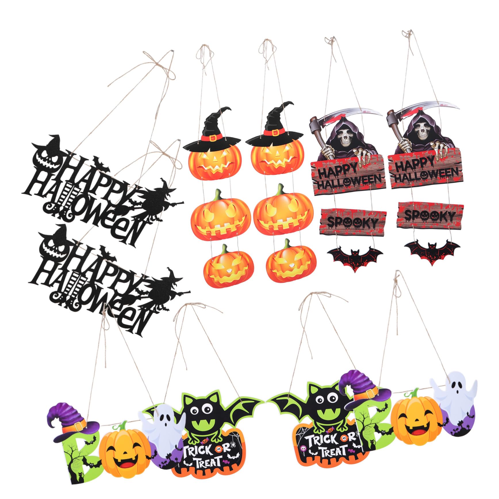 10 Panneaux Halloween Citrouille et Chauve-Souris pour Déco Murale
