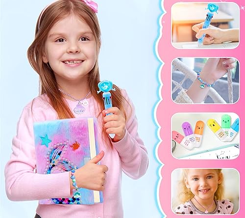 Miniatura 5 de Diario de sirena para niñas con kit de cerradura y llaves. Diario secreto de Princess Diaries para niñas, regalos de Navidad. Bonitos suministros