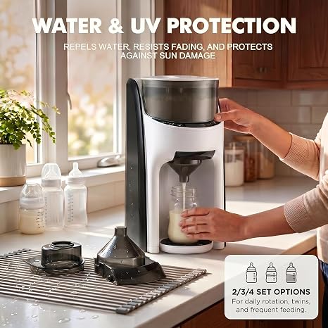 Remerry 4 Sets Baby Formula Maker Funnel Replacement and Cover Compatible with Baby Brezza/Formula Pro Advanced and Advanced WiFi Dispenser Inside Parts, Grey, Not Compatible with Pro Mini