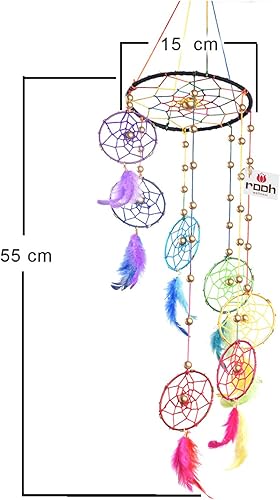 Miniatura 2 de Rooh Atrapasueños  Espiral de arco iris  Colgantes de mandala hechos a mano para positividad (se puede utilizar como detalles de decoración del