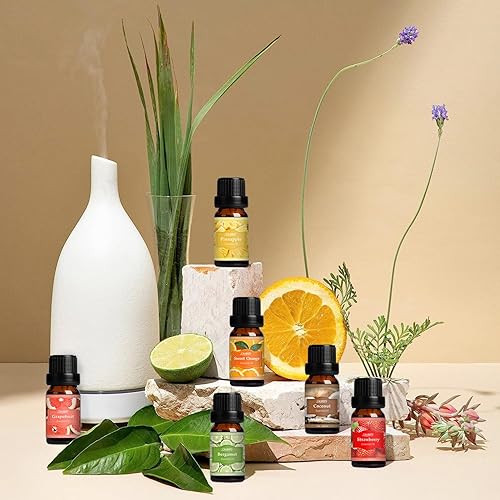 Miniatura 7 de SALUBRITO Fresh Fruit Essential Oils Set - Strawberry, Sweet Orange, Pineapple, Coconut, Bergamot, Grapefruit Fragrance Oils for Diffuser, Candle,