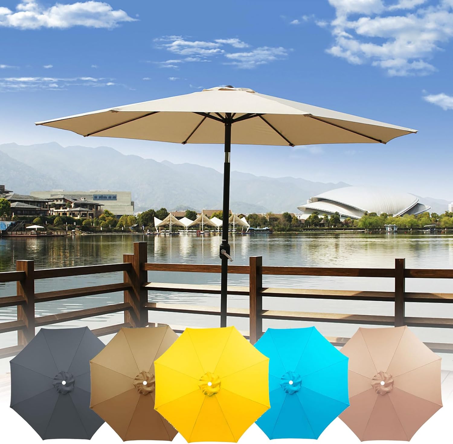 Replacement Canopy for 8 Rib Outdoor Umbrella - Durable Waterproof Patio Umbrella Top Cover - UV Protection & Easy Installation