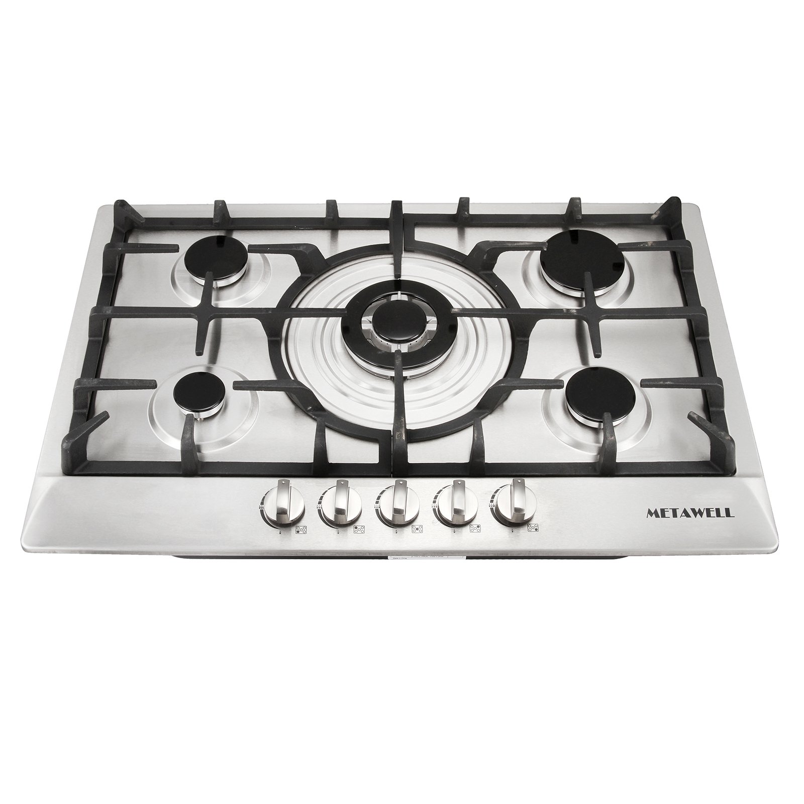 Buy METAWELL 30 inch Gas Cooktop Silver 5 Burner Gas Cooktop, Durable