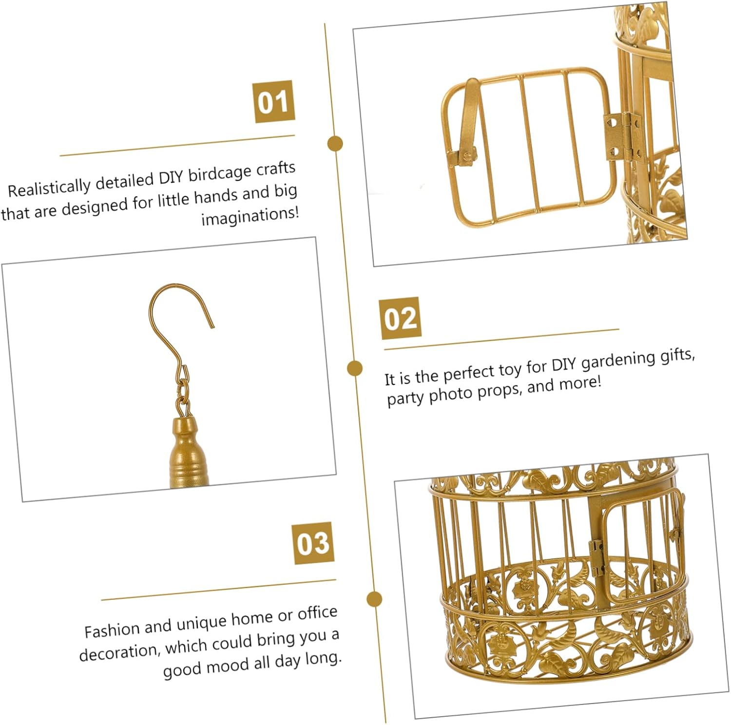 Decorative Birdcage Ornament for Wedding Hollow Iron Cage Flower Container Chic Centerpiece for Parties and Home Decor Elegant Design