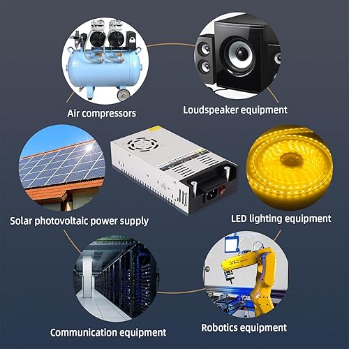 Miniatura 6 de Daedalus Fuente de alimentación conmutada del convertidor de CA a CC de SMPS, 110V AC a 12V DC Max 50A 600W, color plateado