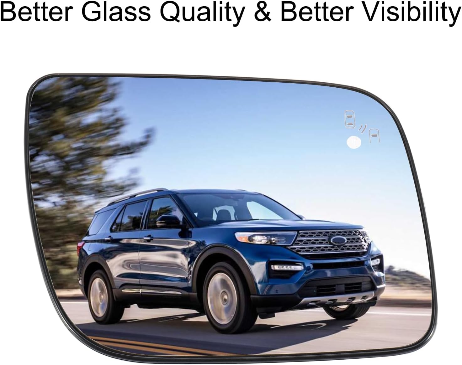 Passenger Side Mirror Replacement for Ford Explorer 2011-2019 with BSD Heated Right Side View Mirror Glass