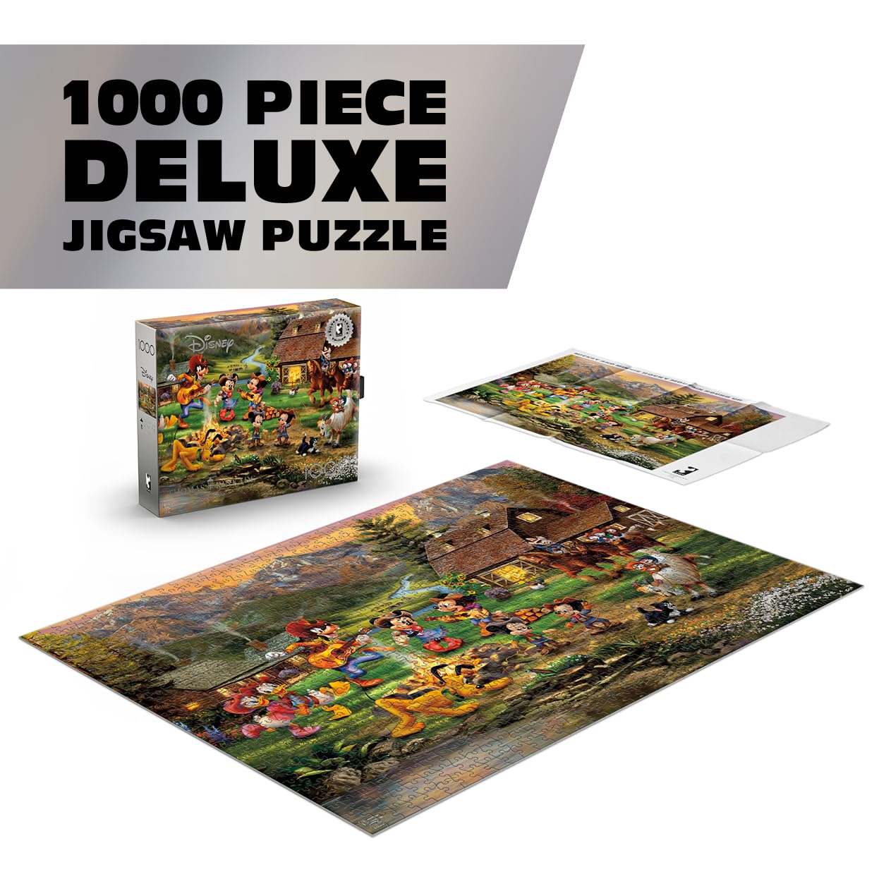 Ceaco Thomas Kinkade Disney Silver Select Topolino e Minnie Rocky Mountain Round Up Puzzle da 1000 pezzi