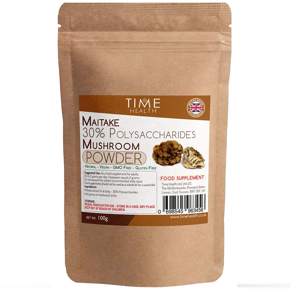 Maitake Mushroom Extract 100g Powder - 30% Polysaccharides - Alcohol & Hot Water Extracted - Zero Additives (100g Powder Pouch)