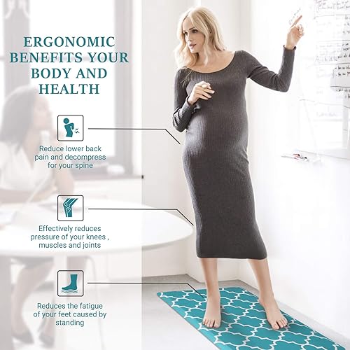 Miniatura 6 de WiseLife - Tapete de cocina acolchado anti fatiga y antideslizante resistente al agua tapete ergonómico de PVC cómodo para cocina hogar oficina