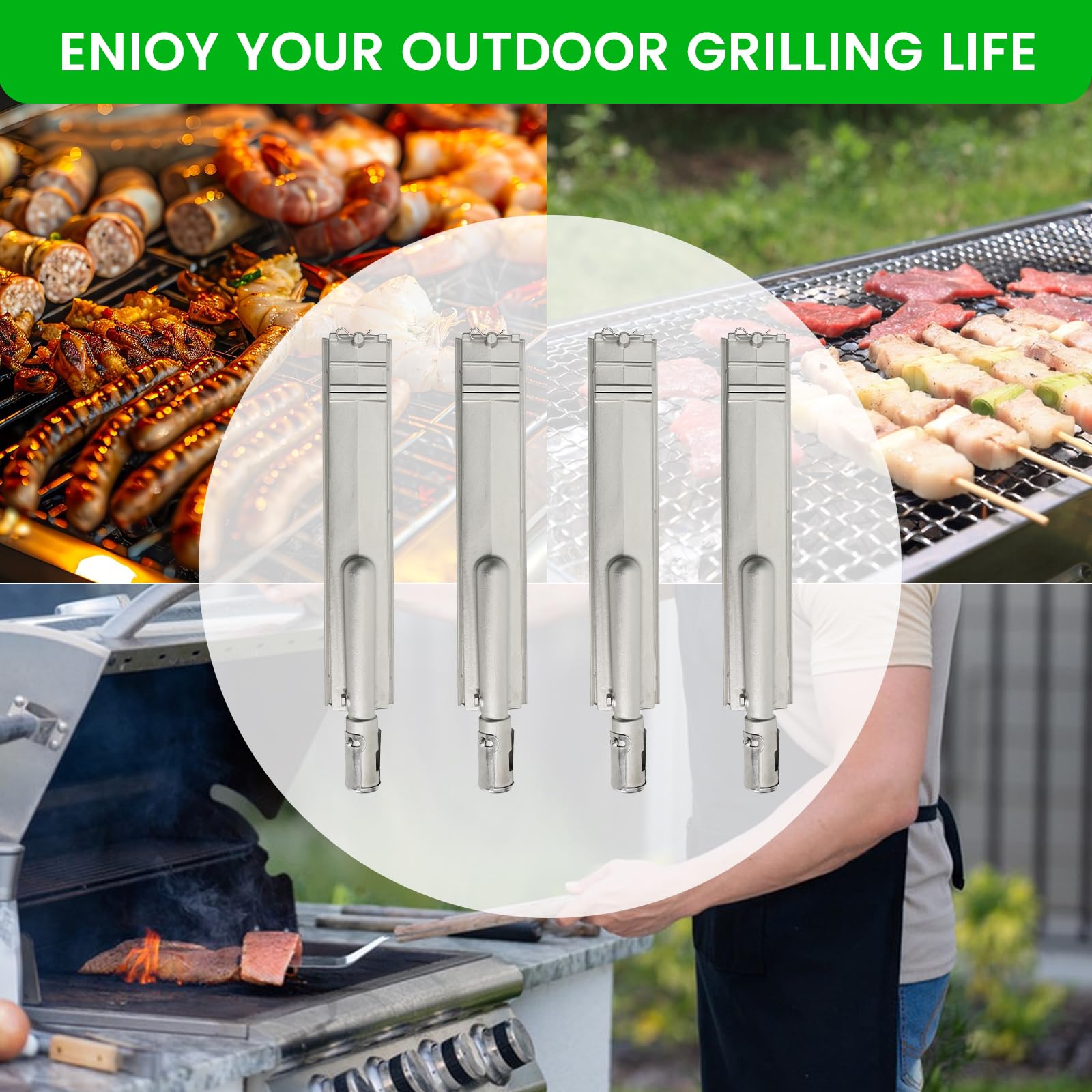J&HYBBQ Quemador de acero inoxidable 16516, 16-0.12 pulgadas