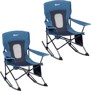 Portal Folding Outdoor Rocking Camping Chair, 350LBS Portable Rocker
