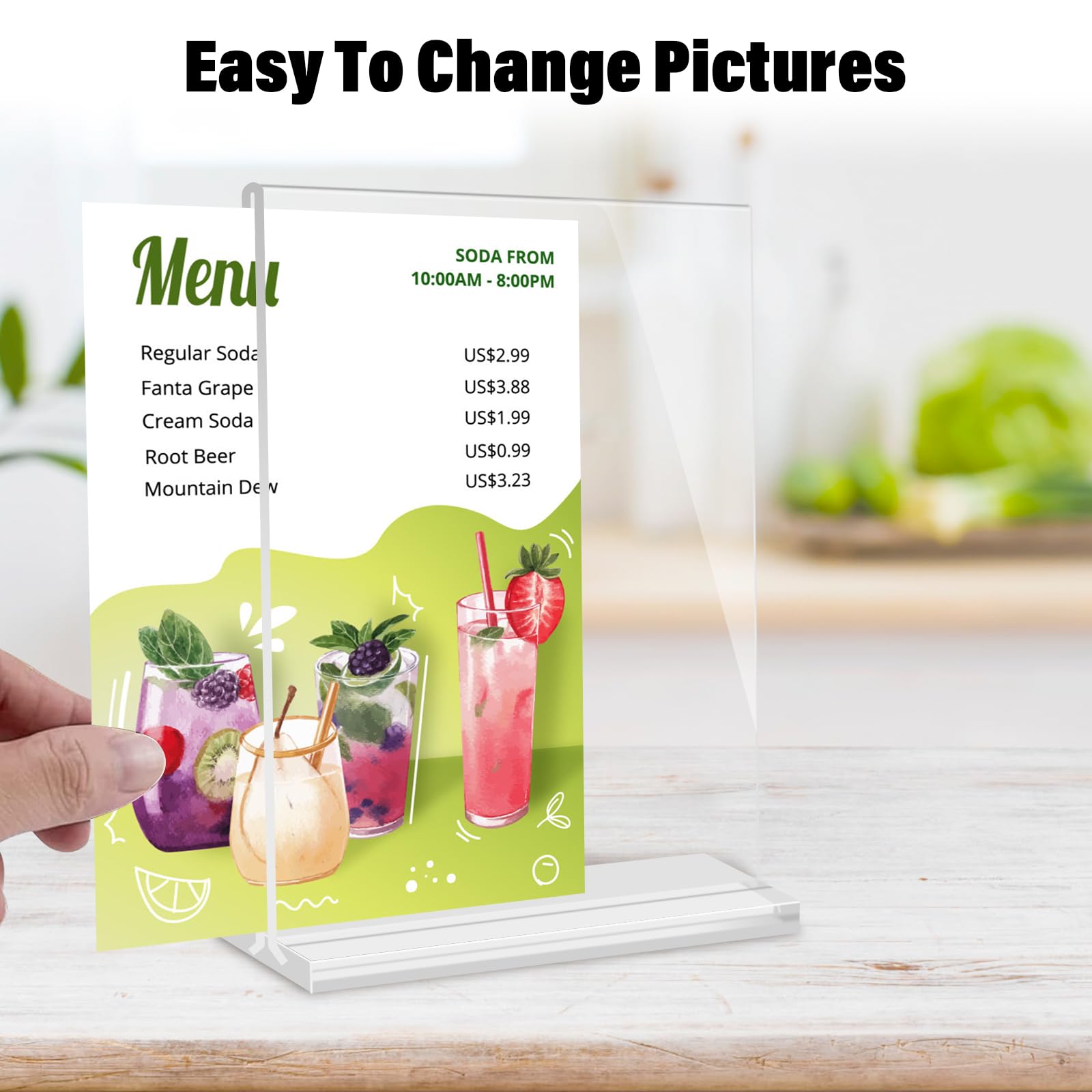 Espositore A4 4 Pz Espositori da Tavolo in Acrilico Trasparente Porta Menu da Tavolo Espositore Acrilico Porta Fogli Scrivania Supporto Espositore per Fogli A4,Menu,Poster,Ristoranti,Hotel,Ufficio