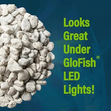 GloFish Aquarium Gravel 5 Pounds, White, Complements GloFish Tanks (29022) (Pack of 2)
