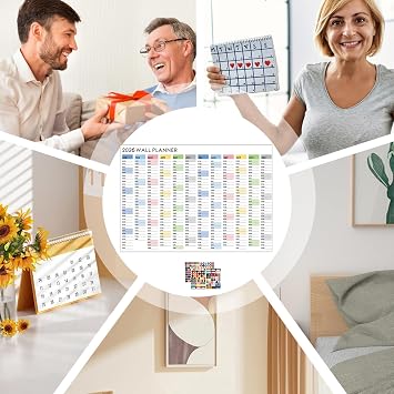 2026 Wall Calendar 12 Month Decorative Aesthetic Planning Poster Study