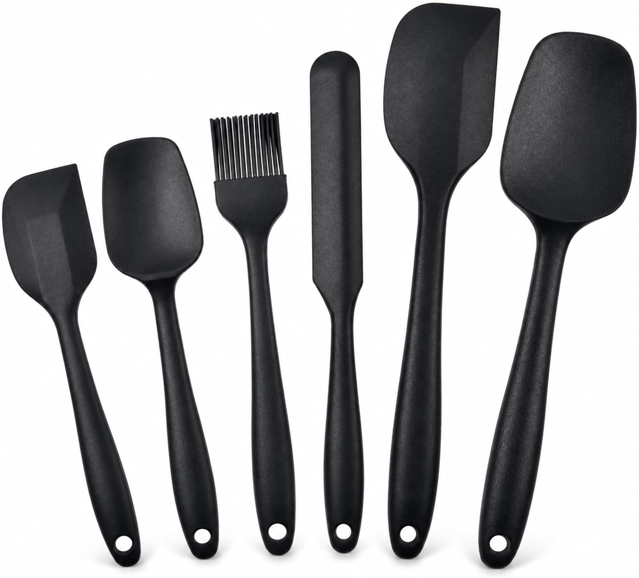 Silicone Spatula Set - 6 Piece Non-Stick Rubber Spatula Set, Heat-Resistant Spatula Kitchen Utensils Set for Cooking, Baking and Mixing