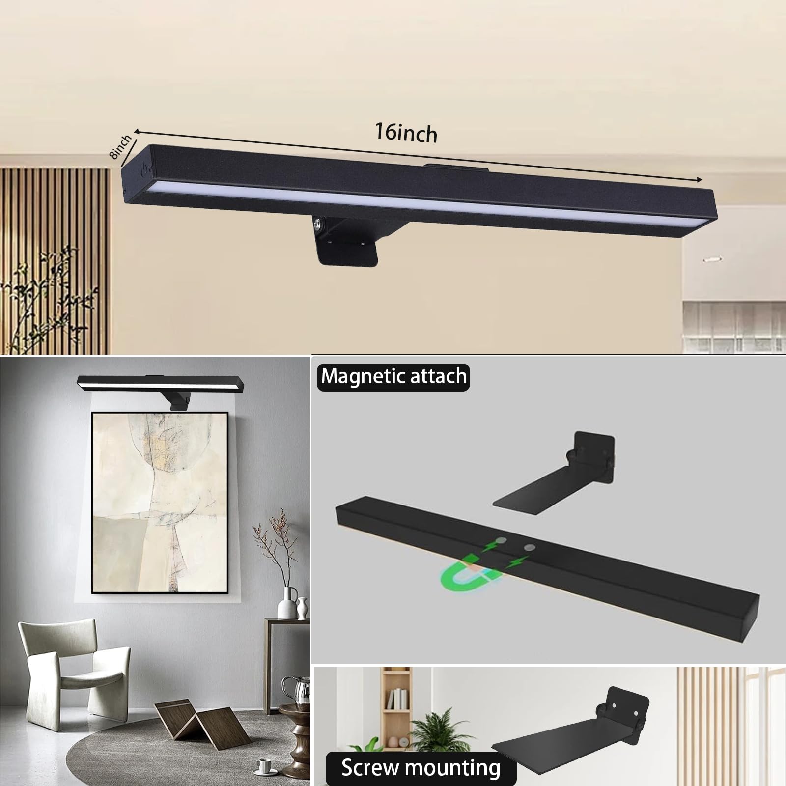 VIGMOJ 2Pack Wireless Picture Light, Dimmable Painting Light with Remote Control - Image 4